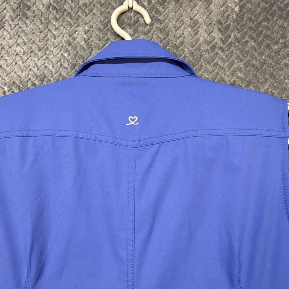 Daily Sports Sleeveless Dress XL Sweden Athleisure Golf Blue Silver Snap Pockets - Picture 8 of 11